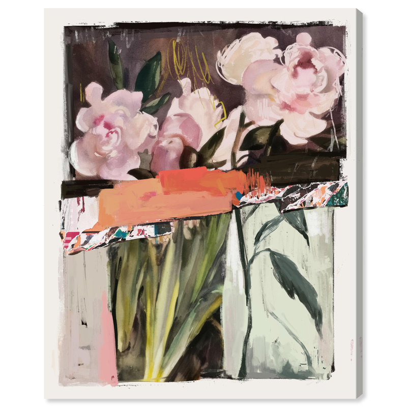 «Floral Aesthetic Floral Decor» par Notoriart, H 36 po x l 45 po, Cadre argenté