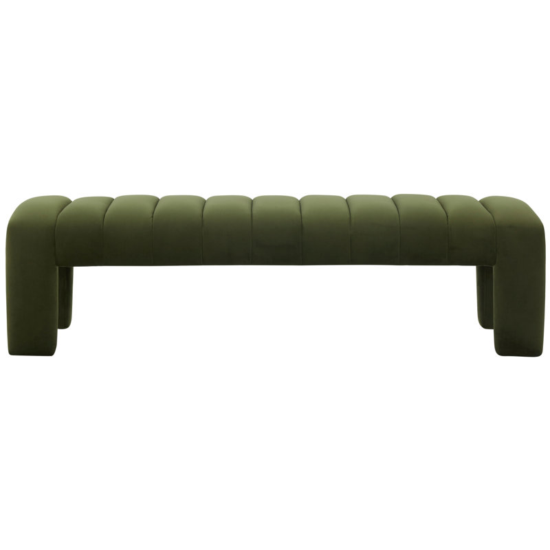Bellisima Upholstered Bench, Forest Green Velvet