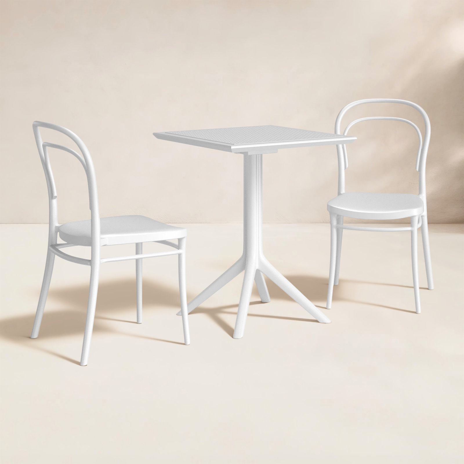 Farrah 24" Patio Bistro Set, White