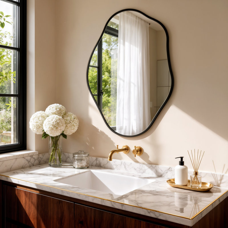 Aluminum Frame Asymmetrical Wall Mirrors , 60x80cm
