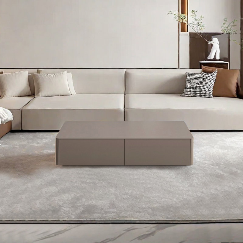 Eco-Friendly Solid Wood Multi-Layer Coffee Table, 13.78" H x 47.24" L x 23.62" W