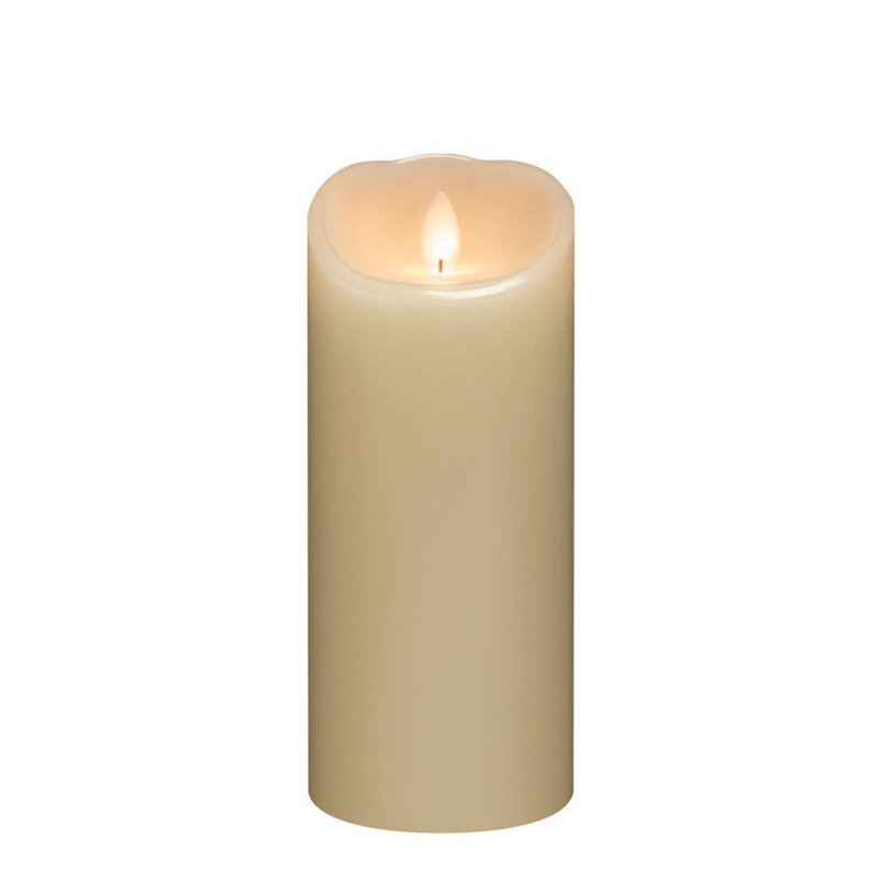 Bougie cylindrique sans parfum, Blanc cassé, H 9 po x l 3 po x P 3 po