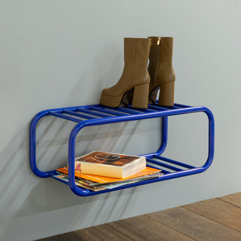 Retro 4 Pair Shoe Rack, Blue