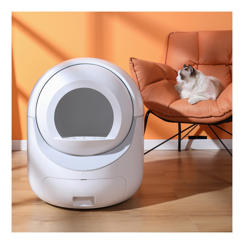 Smart Automatic Cat Litter Box,Automatic Scooping and Odor Removal, App Control, Support 5G&2.4G WiFi for Multiple Cats, Double Odor Removal