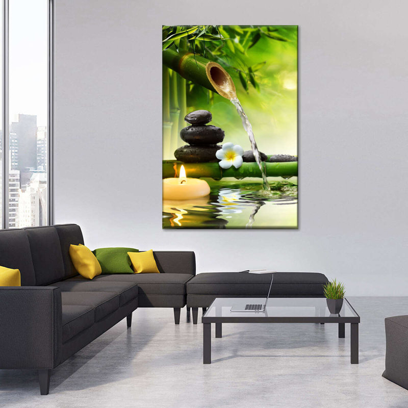 Impression sur toile Bamboo Water Flow, H 24 po x l 16 po x P 1,25 po
