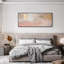 Moderne pastel doux abstrait rose et beige salon grand encadré impression murale décor à la maison (assemblage de cadre requis)-107133650