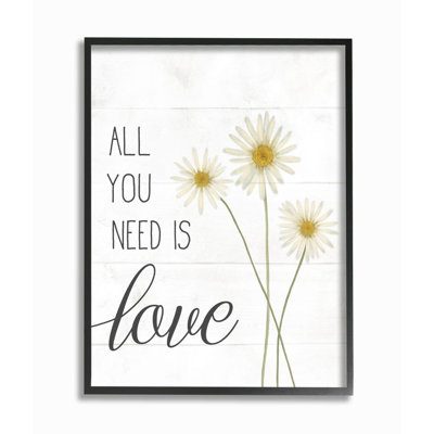 " All You Need Is Love Quote Country Floral Charm " by Daphne Polselli