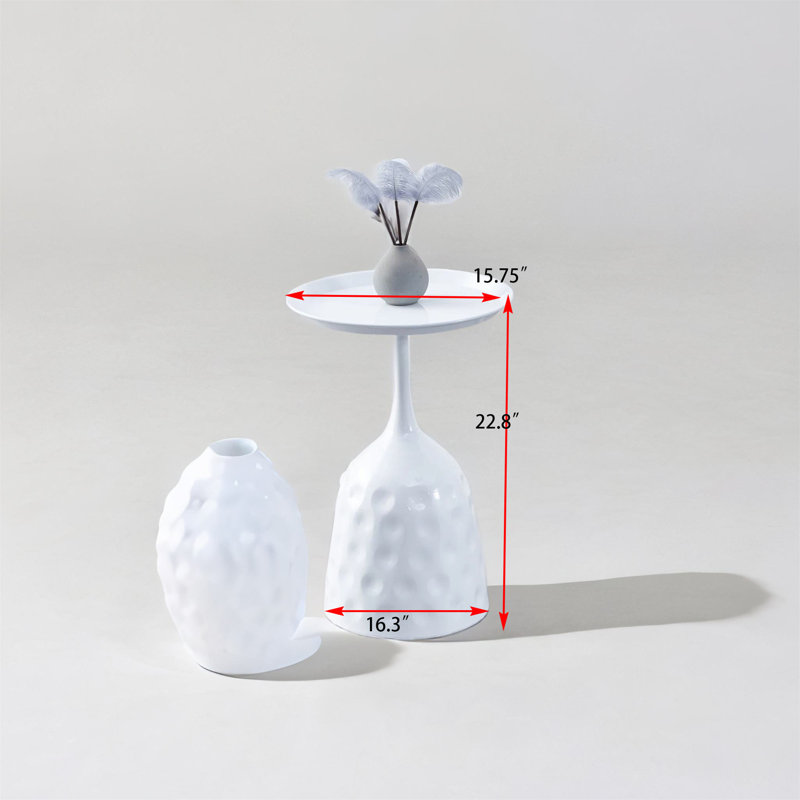 Table d'appoint Marvale, Blanc