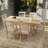 7-Piece Farmhouse Extendable Dining Table Set, 78" Rustic Wooden Table with 6 Upholstered Chairs-794432029-794432025
