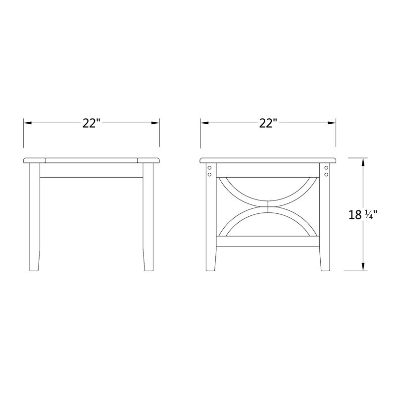 Table d'appoint en teck Brunswick, Naturel