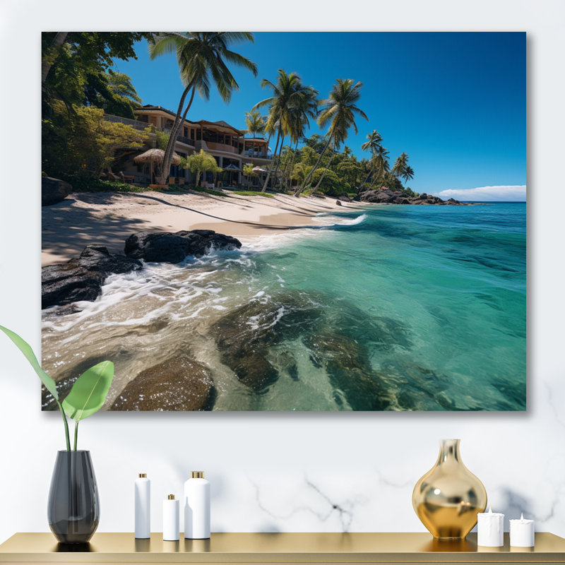 Dominicain Playa Paradise - reproduction sur toile, Toile tendue, H 34 po x l 44 po x P 1,5 po