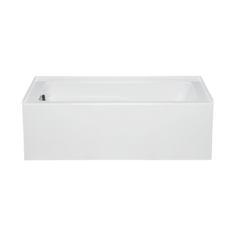 La Jolla 60" x 30" Alcove/Tile In Soaking Acrylic Bathtub, White, Left