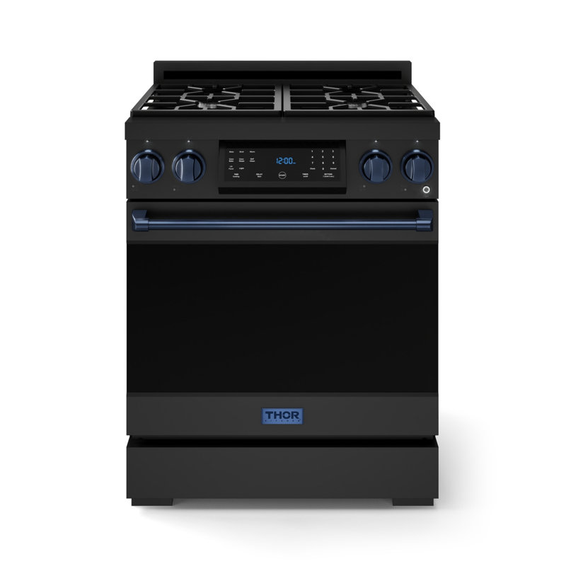 Gordon Ramsay by THOR Kitchen 30 Inch Professional Gas Range with Tilt Panel Touch Control in Black/Navy Blue, Navy Blue