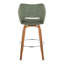 Tabouret de bar à hauteur fixe avec pivot en bois et tissu avec repose-pieds en métal chromé - ensemble de 2-125535799