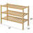 3 Tier Bamboo Shoe Rack For Closet Free Standing Wood Shoe Shelf Storage Organizer(Natural)-442337048