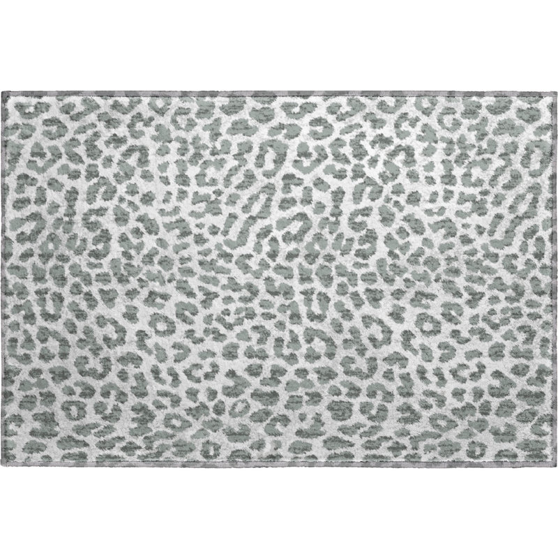 Premium Machine Washable Kishonna AMF43 Gray Rug, Rectangle 1'8" x 2'6"