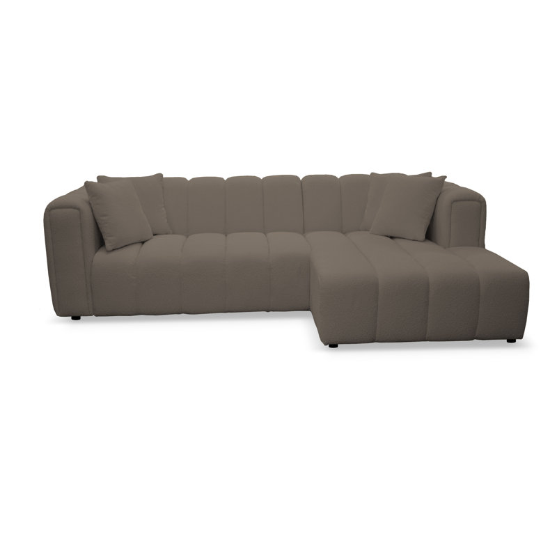 Oheneba 3 Seater Corner Sofa , Grey/Brown/Blue, Right Hand Facing