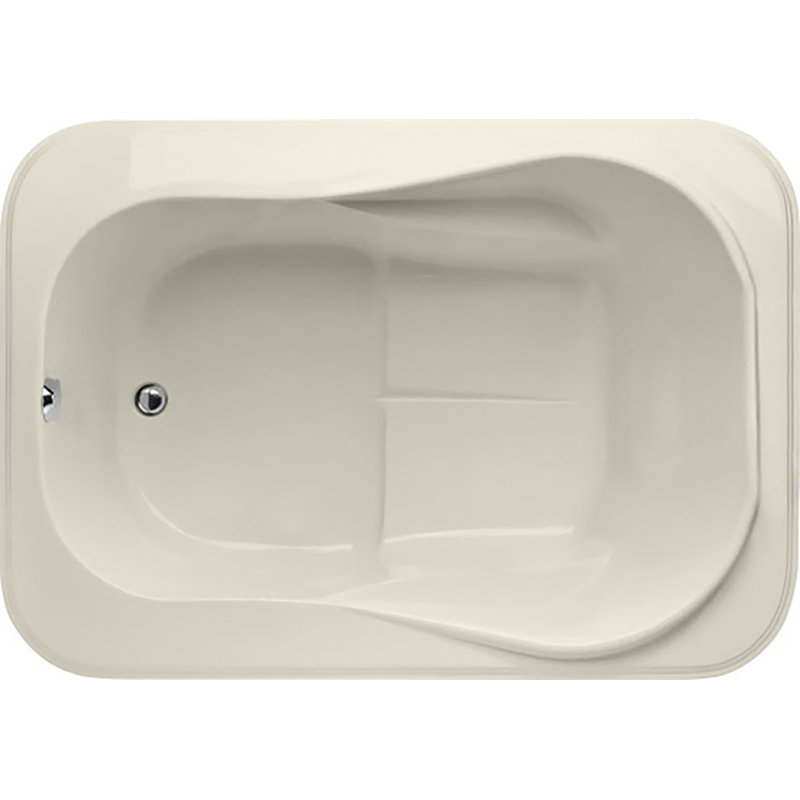 Cassi 60'' x 42'' Soaking Acrylic Bathtub, Biscuit, White