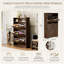 Rangement à chaussures de luxe en noyer - 3 compartiments inclinables et tablette ouverte-194305199-194305192