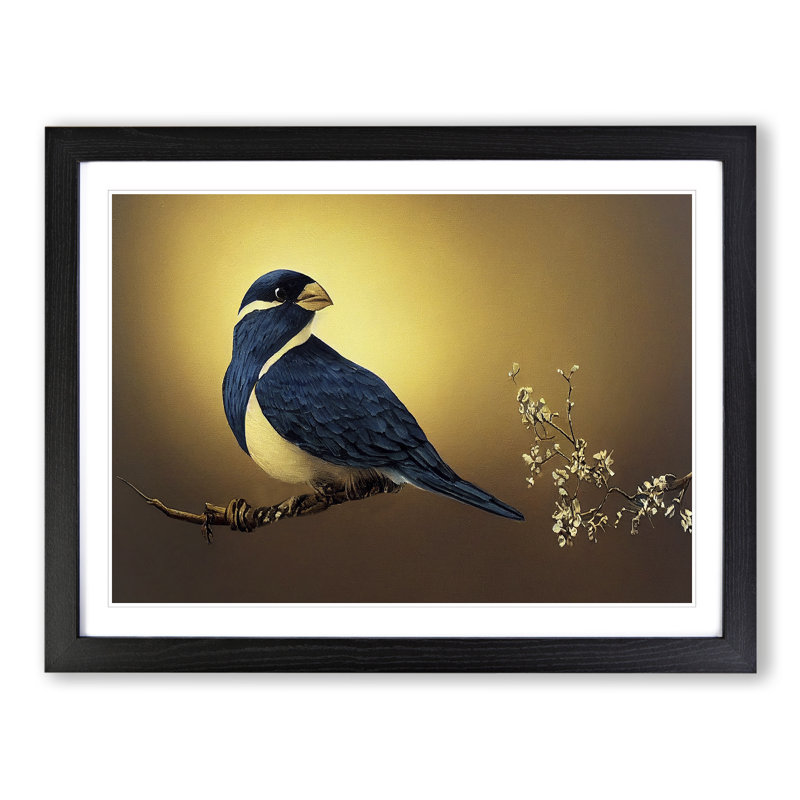 Contemporary Bird - Framed Print, Black, 46cm H x 64cm W x 2cm D
