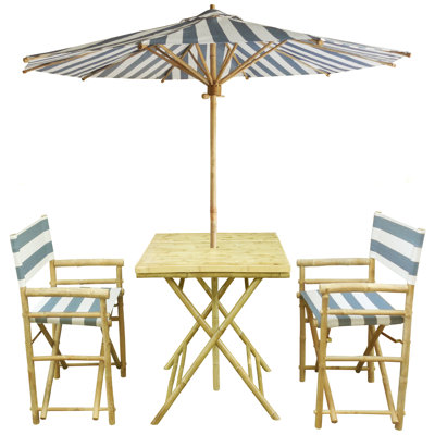 Ensemble bistro 3 pièces avec parasol Sinta