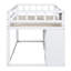Lit mezzanine simple avec bureau à roulettes, tablette et tiroirs - blanc