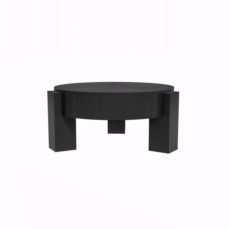 Table d'appoint centrale à 3 blocs pour le salon, Noir