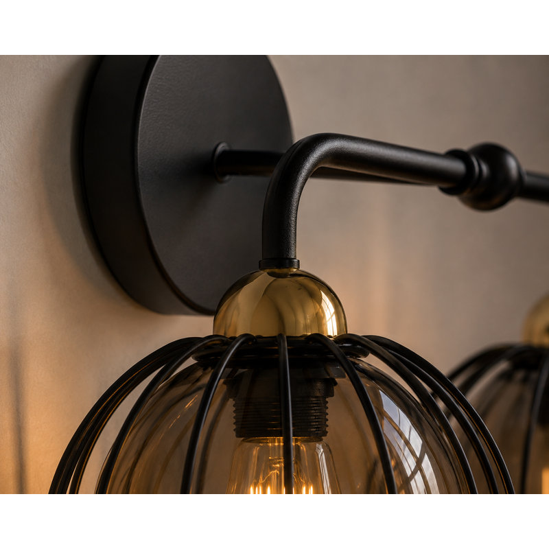 Steel Armed Sconce, 27 cm H x 45 cm W x 26 cm D, 2