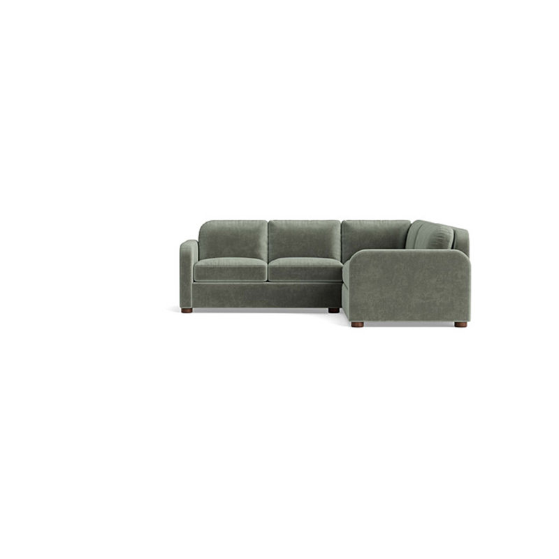 Archie Corner Sectional (95" x 95" ), Corner On Right, Velvet - Sage