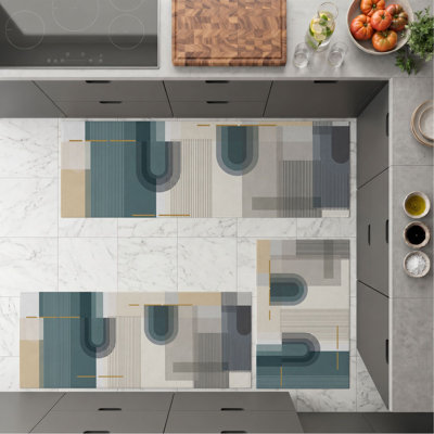Tapis de cuisine géométriques antidérapants lavables