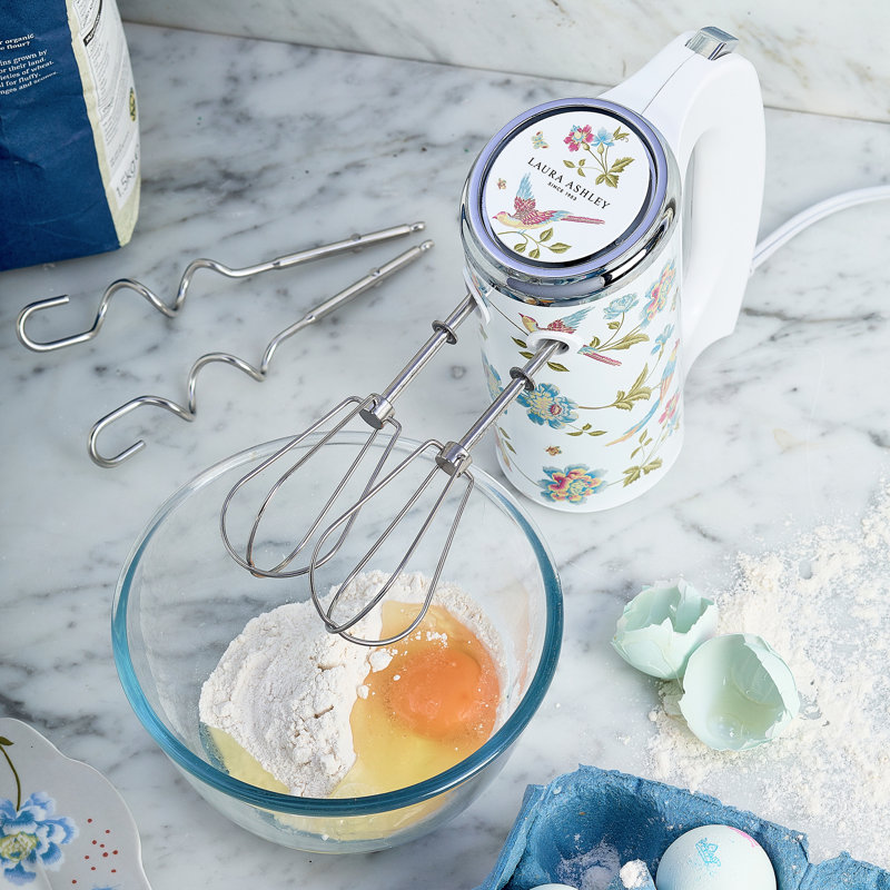 VQ Laura Ashley 5-speed 300-watt Hand Mixer, Elveden White