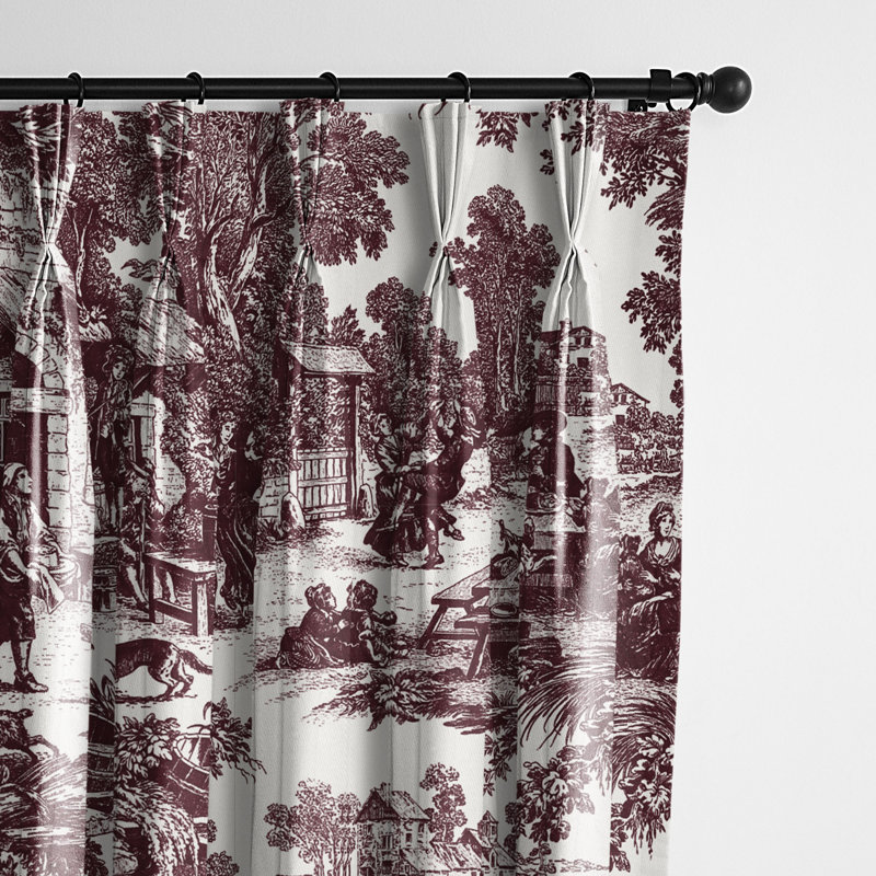Paire de rideaux Au Village Toile, L 20 po x L 120 po, Merlot