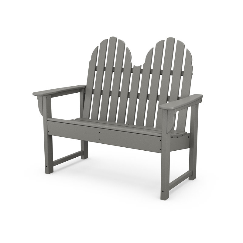 POLYWOOD x Sol 72 Traditional 48" Adirondack Bench, Slate Gray