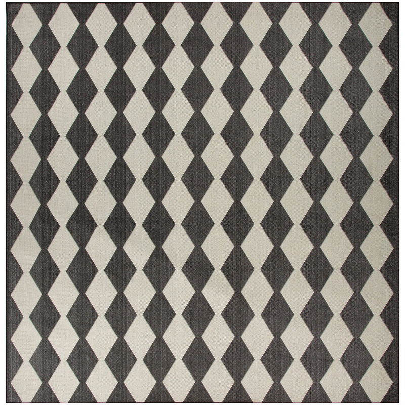 Tapis intérieur / extérieur rectangulaire Positano, Noir, Square 8'