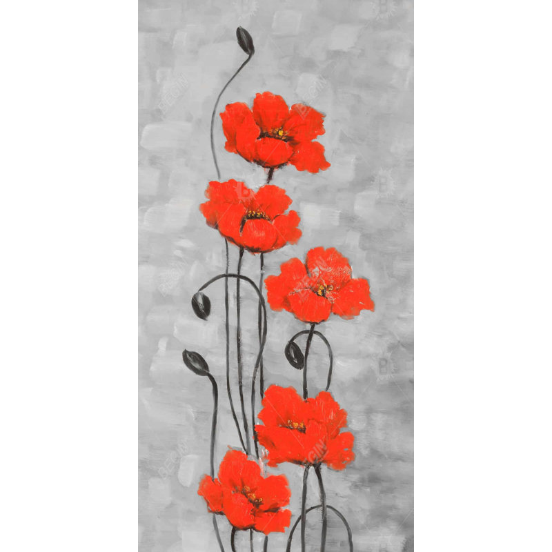 Big red flowers - 15.75"x31.50" Desk mat