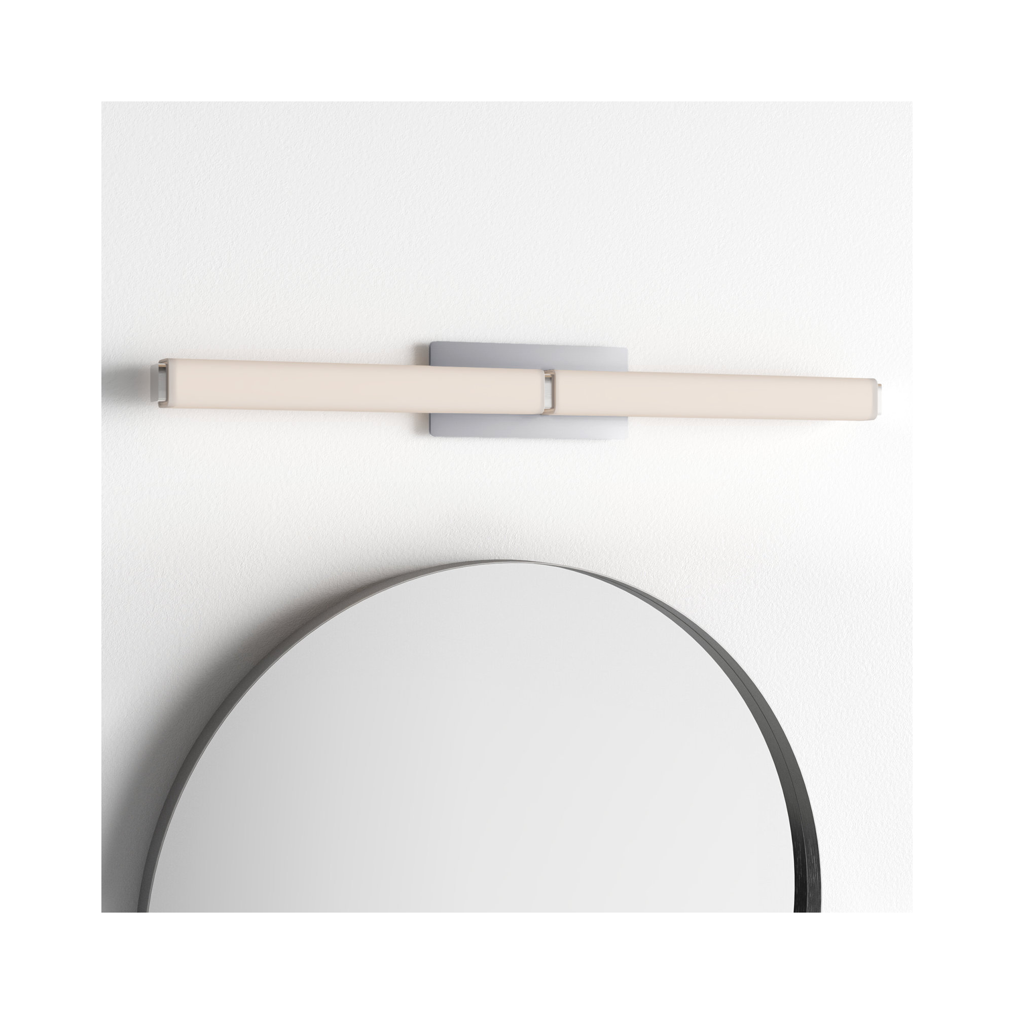 Erby Single Light Glass Dimmable LED Flush Mounted Sconce, 3500K, Chrome, 5" H x 39" W x 3" D