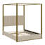 Lit plateforme à baldaquin avec tête de lit Upholstery