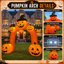 Arche gonflable d'Halloween de 3 mètres avec lumière DEL intégrée, arche citrouille gonflable pour la décoration de jardin d'Halloween