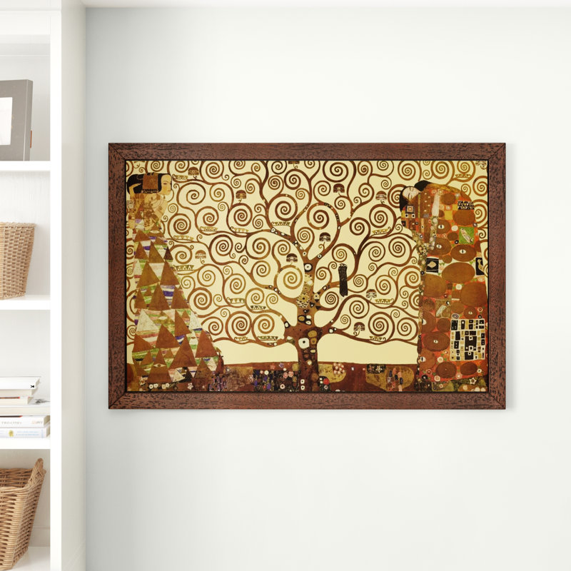 The Tree Of Life by Gustav Klimt - Floater Frame Painting on Canvas, 152.5 cm H x 101.5 cm W, Brown Floater Framed