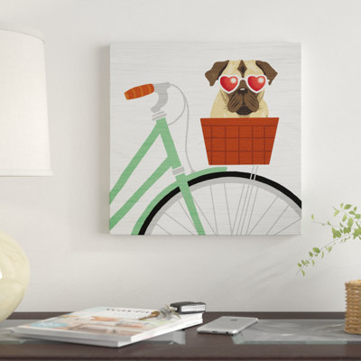 " Beach Bums Pug Bicycle I " by Michael Mullan