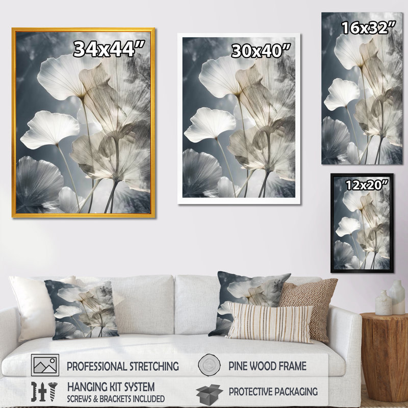 Tropical_Palm_Art_Pour_Ginkgo Art III, Cadre simple noir, H 20 po x l 12 po x P 1 po