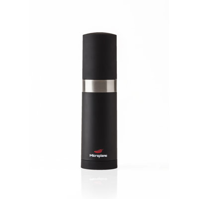 Microplane Speciality Stainless Steel No Power Source Required / Manual Electric Salt & Pepper Mill