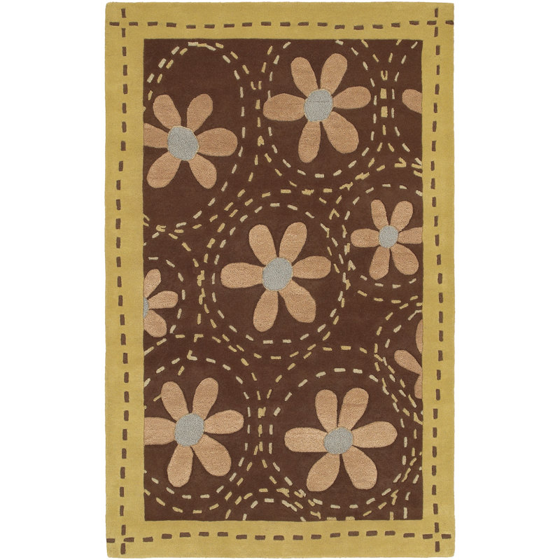 Fedya Modern Handmade Tufted Wool Wheat/Brick Area Rug