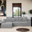 Canapé modulaire en chenille avec repose-pieds et coussins Happer
