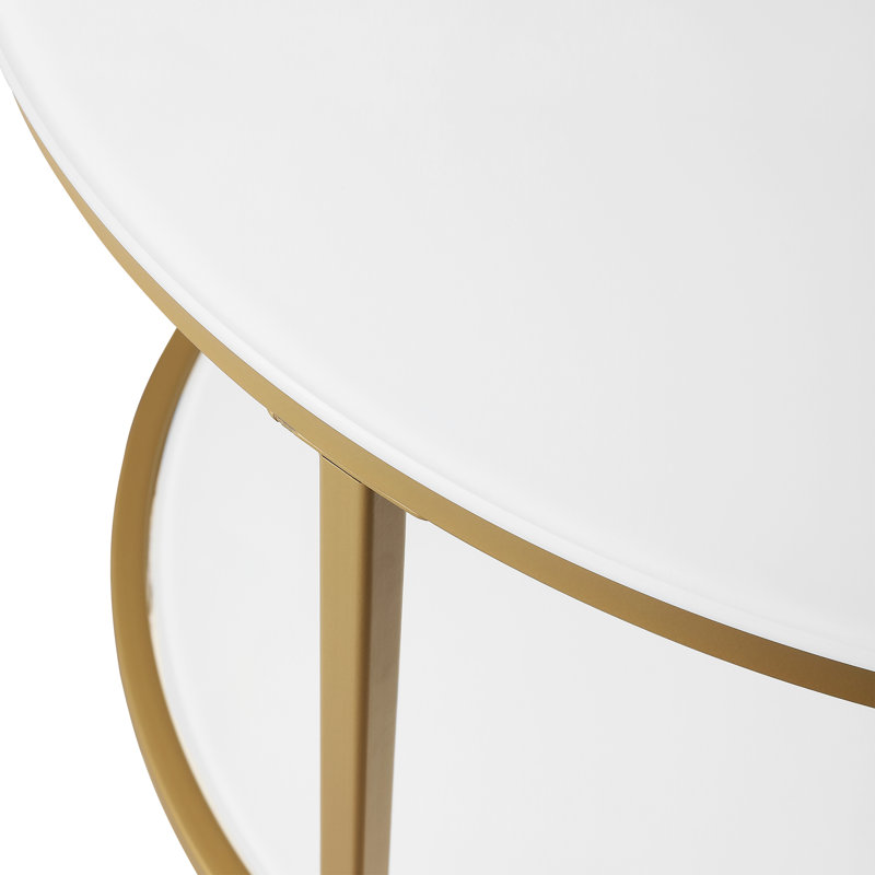 Cyrano 2-tier Round Glass Coffee Table with Storage Shelf