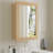 20" W X 28" H Wide Frame Oak Wood Medicine Cabinet with Mirror, Adjustable Shelves, Soft-Close Hinges and Reversible Door, Wall-Mount or Recessed for Makeup, Shaving or Bathroom Vanity Storage-2035901595-2016667439