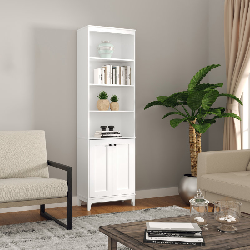Gonroff 23.75" W x 79.50" H x 12.25" D Bookcase, White