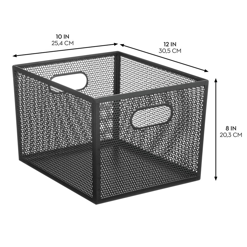 12x10x8 Perforated Bin, Matte Black