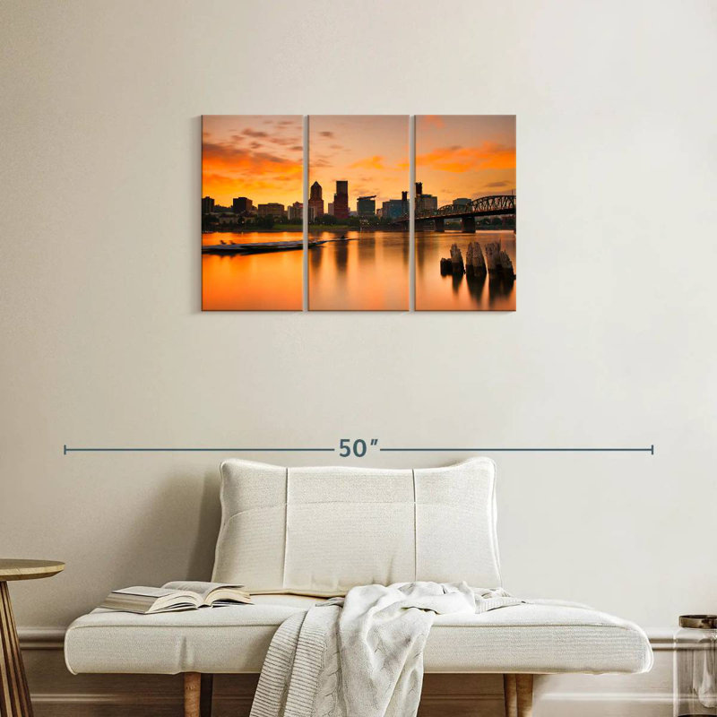 Portland Sunset Skyline, 20" H x 33" W