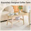 Table basse 39 po en bois massif - rangement double couche - bois